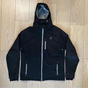 Mercedes-Benz Men's Black Hooded Softshell Jacket Performance Windproof Utility